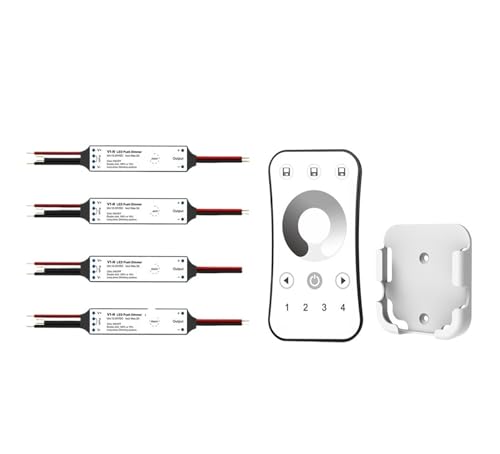LED-Dimmer Mini-Controller for SMD 2835 COB Einfarbige LED-Streifen DC 12V 24V(4 Zone Dimmer KIT B) von ZTOSZSPT