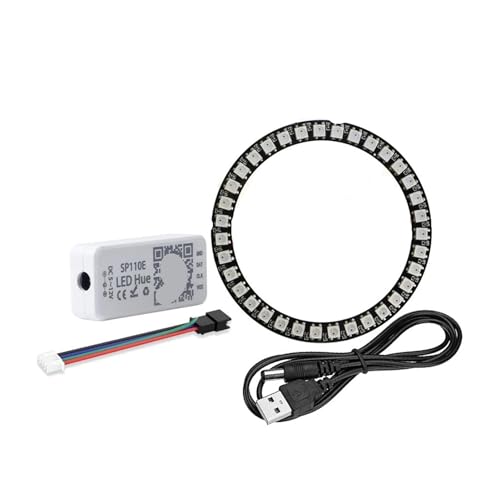 LED-Pixelring U 5 V zur DC-Leitung + WS2812B 8 16 24 35 45 LED-unabhängiges Adressierungsmodul SP110E-Controller(Black PCB,35 Leds Ring Kit) von ZTOSZSPT
