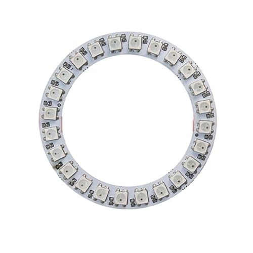 LED-Pixelring U 5 V zur DC-Leitung + WS2812B 8 16 24 35 45 LED-unabhängiges Adressierungsmodul SP110E-Controller(Black PCB,Only 24 Leds Ring) von ZTOSZSPT