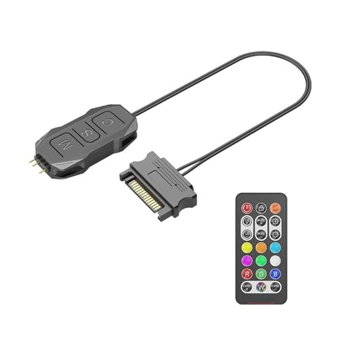 Mini-ARGB-Controller mit Fernbedienung DC5V 3-poliger Motherboard-Taste Verteiler for mehrere Beleuchtungsmodi(Black version) von ZTOSZSPT