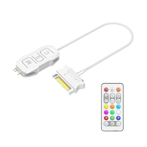 Mini-ARGB-Controller mit Fernbedienung DC5V 3-poliger Motherboard-Taste Verteiler for mehrere Beleuchtungsmodi(White version) von ZTOSZSPT