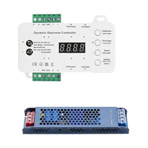 Treppenlicht mit Bewegungssensorschalter DC 12V 24V LED-Licht mit Hausstufentreppenbeleuchtung(STEP-05 6000K Kit 20) von ZTOSZSPT