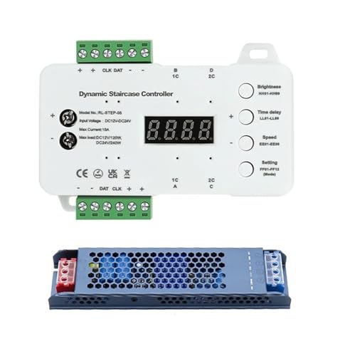 Treppenlichtstreifen-Kit Bewegungssensorschalter mit COB-Lichtleiste Hausstufen Treppenbeleuchtung automatische Steuerung(24 Step Cold White) von ZTOSZSPT