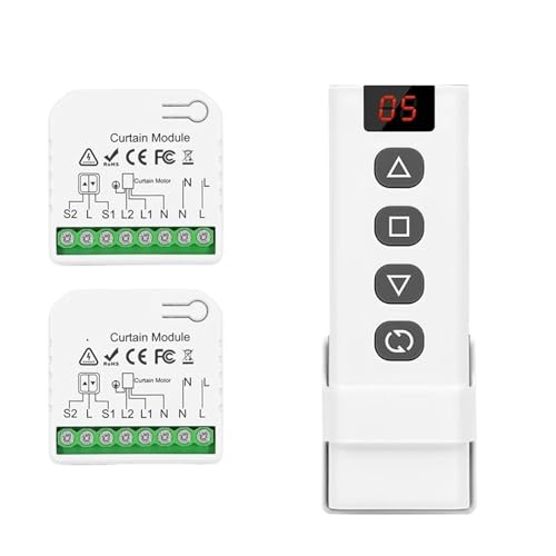 Vorhang-Fernbedienungsschalter 5 in 1 Panel 110V 220V 16A Modul(2Receiver 1R-5CH) von ZTOSZSPT