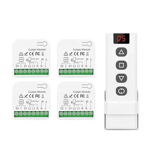 Vorhangschalter 5 in 1 Fernbedienung, Timer(4Receiver 1Remote) von ZTOSZSPT