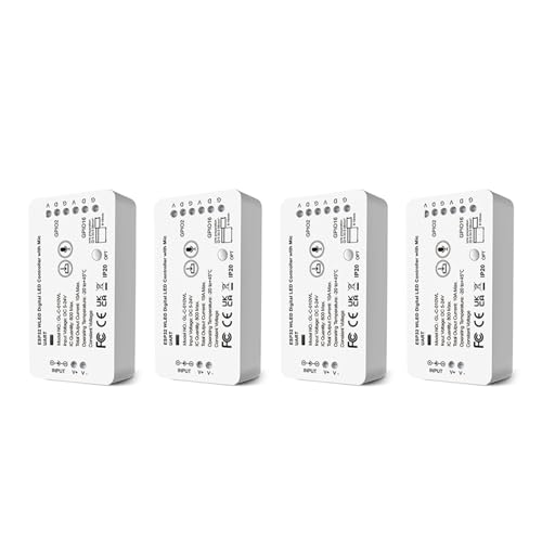 WLED LED-Lichtstreifen-Controller ESP32 mit Mikrofon 100 dynamische Beleuchtungsmodi DIY-Steuerung 800 IC WS2811 SK6812 LED-Lichtstreifen(4PCS WLED with UART) von ZTOSZSPT