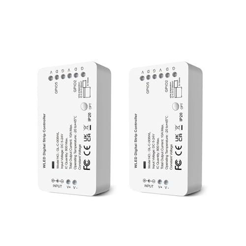 WLED Lichtstreifen-Controller LED-Licht Über 100 dynamische Beleuchtungsmodi DIY 800 IC RGB RGBW(2PCS WLED Controller) von ZTOSZSPT