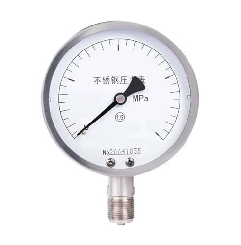 Y-100BF Edelstahl-Manometer Wasserdruckmessgerät Öldruckmessgerät 0-1 MPa Zifferblatt 10 cm(0-16mpa) von ZTOSZSPT