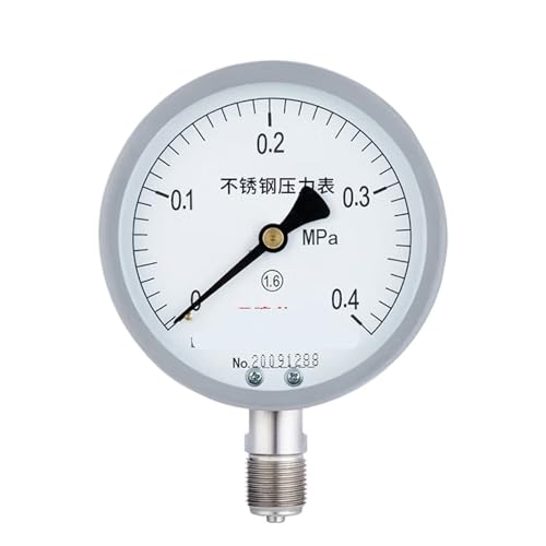 Y-100BF Edelstahl-Manometer radial hochtemperaturbeständig Wasserdruck Öldruck Vakuummeter M20 * 1,5 0-1 MPa(0-0.4MPa) von ZTOSZSPT