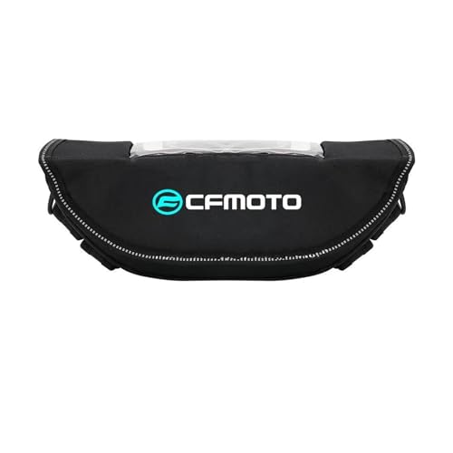 ZTQLIJQF Grip-Lenkertasche Für CFMOTO PAPIO 125 800MT CLX 700 CLX 250 Ibex 800S 650NK 300NK 400GT Motorrad wasserdichte Lenker Lagerung Tasche(Color:Black with logo9) von ZTQLIJQF