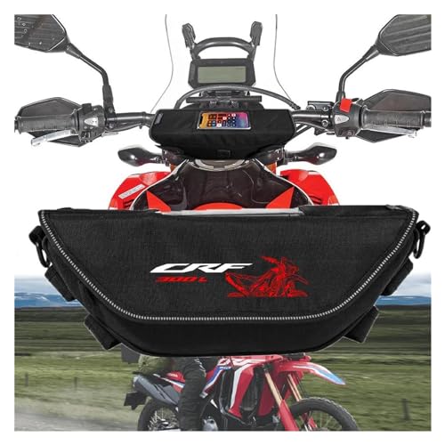 ZTQLIJQF Grip-Lenkertasche Für Honda CRF300L CRF 300L CRF 300 L Motorrad wasserdichte Und Staubdichte Lenker Lagerung Tasche Navigation Tasche(Color:Black Logo2) von ZTQLIJQF