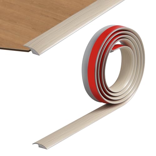 200cm PVC Übergangsleiste Selbstklebend,Teppichboden Türleisten Selbstklebend,Türschwellen Leiste für Schwellenböden mit Teppichboden und einer Übergangshöhe von Weniger als 5 mm (Grau) von ZTVOWTO