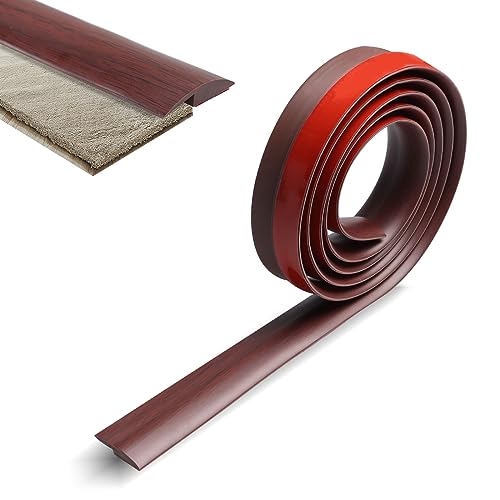 2M PVC Übergangsleiste Selbstklebend,Teppichboden Türleisten Selbstklebend,Türschwellen Leiste für Schwellenböden mit Teppichboden und einer Übergangshöhe von Weniger als 5 mm (Rot) von ZTVOWTO