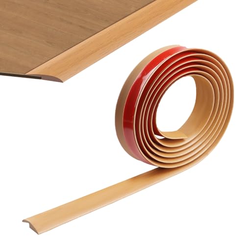300cm PVC Übergangsleiste Selbstklebend,Teppichboden Türleisten Selbstklebend,Türschwellen Leiste für Schwellenböden mit Teppichboden und einer Übergangshöhe von Weniger als 5 mm (Gelb) von ZTVOWTO
