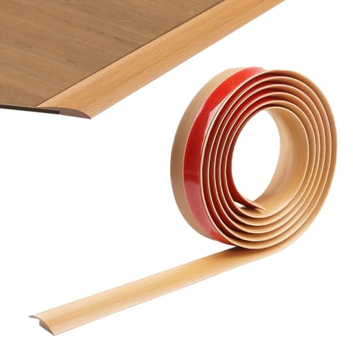400cm PVC Übergangsleiste Selbstklebend,Teppichboden Türleisten Selbstklebend,Türschwellen Leiste für Schwellenböden mit Teppichboden und einer Übergangshöhe von Weniger als 5 mm (Gelb) von ZTVOWTO