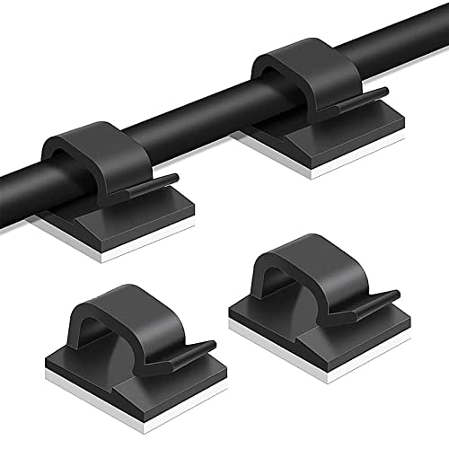 50 Stück Kabelhalter,Kabelklemmen Selbstklebend,Schreibtisch Kabelmanagement Organizer,Kabelschellen für Beleuchtung und Dekoration,Wand,Werkstatt,Heimbüro,Außenbereich (15mm*14mm,Schwarz) von ZTVOWTO
