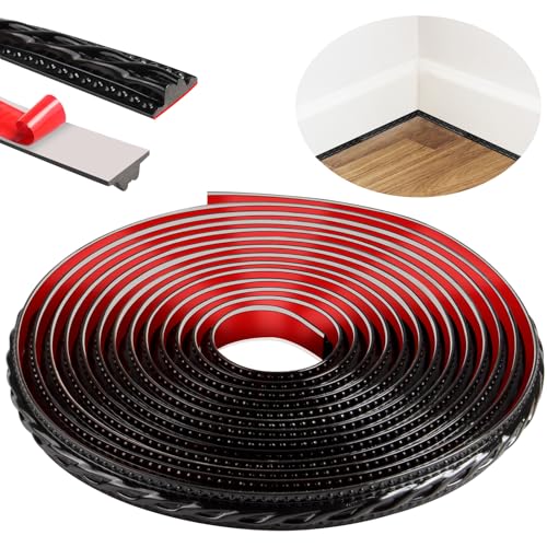 600cm Zierleisten Selbstklebend,Peel and Stick Wandleisten,3D Deckenleisten Selbstklebend für Spiegelrahmen,Möbel,Türrahmen,Decken,Heimdekoration(Schwarz) von ZTVOWTO