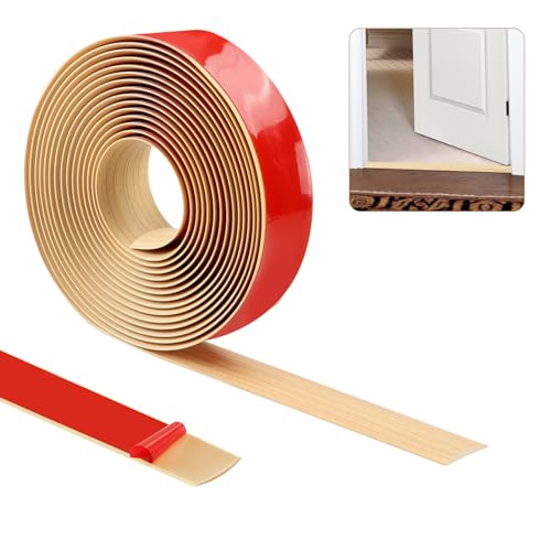 600cm×5cm Übergangsleiste Selbstklebend，Vinylboden Bodenbelag Türleiste Selbstklebend，Türschwellen Leiste，Flacher Laminatprofil-Bodenbelag-Randstreifen(Eichenkorn) von ZTVOWTO