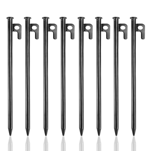 8 Stück Zeltheringe, 20cm Heringe Camping mit Haken und Loch für Outdoor-Ausflüge, Wandern, Camping, Gartenarbeit von ZTVOWTO