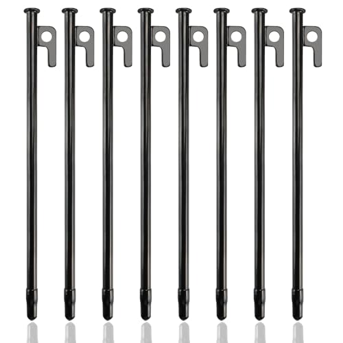 8 Stück Zeltheringe, 30cm Heringe Camping mit Haken und Loch für Outdoor-Ausflüge, Wandern, Camping, Gartenarbeit von ZTVOWTO