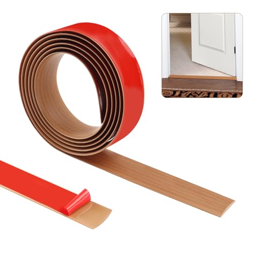 200 cm × 5 cm Schwellenstreifen, Teppichtürverkleidungsstreifen, Bodenübergangsstreifen, selbstklebende Bodentür-Trennstreifen, flaches Laminatprofil, Bodenbelag, Kantenleiste (gelbe Eiche, von ZTVOWTO