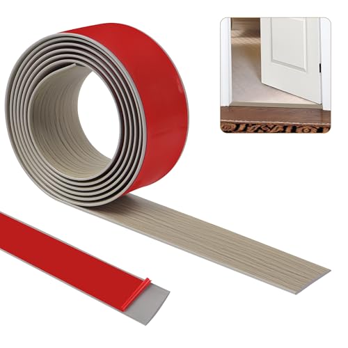 200cm×5cm Übergangsleiste Selbstklebend，Vinylboden Bodenbelag Türleiste Selbstklebend，Türschwellen Leiste，Flacher Laminatprofil-Bodenbelag-Randstreifen(Graue) von ZTVOWTO