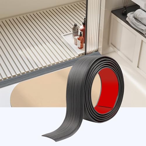 Übergangsprofil Selbstklebend, PVC Bodenleisten Selbstklebend, Türleiste Boden zum Verbinden Von Bodenfugen, Teppichschwellenübergängen, Bodenfliesen (Dunkelgrau, 200cm*5cm) von ZTVOWTO