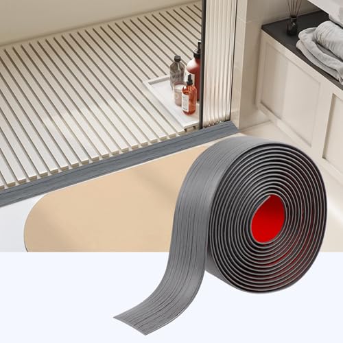 Übergangsprofil Selbstklebend, PVC Bodenleisten Selbstklebend, Türleiste Boden zum Verbinden Von Bodenfugen, Teppichschwellenübergängen, Bodenfliesen (Dunkelgrau, 400cm*4cm) von ZTVOWTO