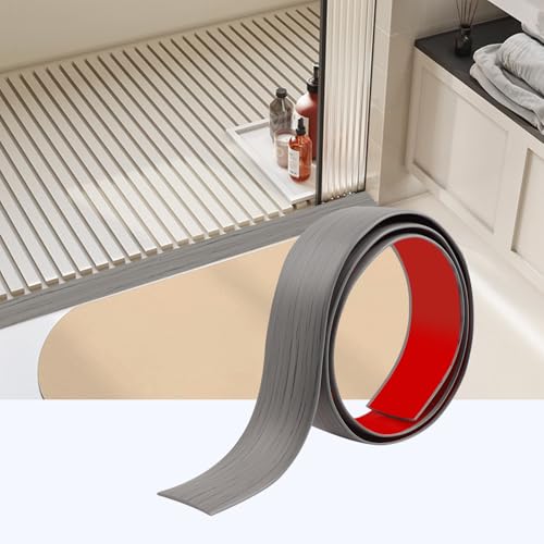 Übergangsprofil Selbstklebend, PVC Bodenleisten Selbstklebend, Türleiste Boden zum Verbinden Von Bodenfugen, Teppichschwellenübergängen, Bodenfliesen (Neu Grau, 100cm*4cm) von ZTVOWTO