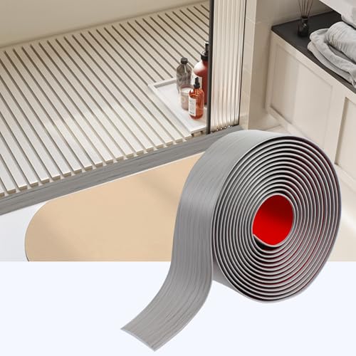 Übergangsprofil Selbstklebend, PVC Bodenleisten Selbstklebend, Türleiste Boden zum Verbinden Von Bodenfugen, Teppichschwellenübergängen, Bodenfliesen (Neu Grau, 400cm*4cm) von ZTVOWTO