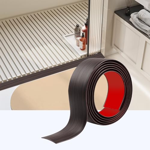Übergangsprofil Selbstklebend, PVC Bodenleisten Selbstklebend, Türleiste Boden zum Verbinden Von Bodenfugen, Teppichschwellenübergängen, Bodenfliesen (Schwarze Walnuss, 200cm*5cm) von ZTVOWTO