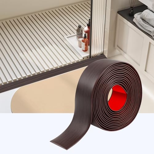 Übergangsprofil Selbstklebend, PVC Bodenleisten Selbstklebend, Türleiste Boden zum Verbinden Von Bodenfugen, Teppichschwellenübergängen, Bodenfliesen (Schwarze Walnuss, 400cm*4cm) von ZTVOWTO