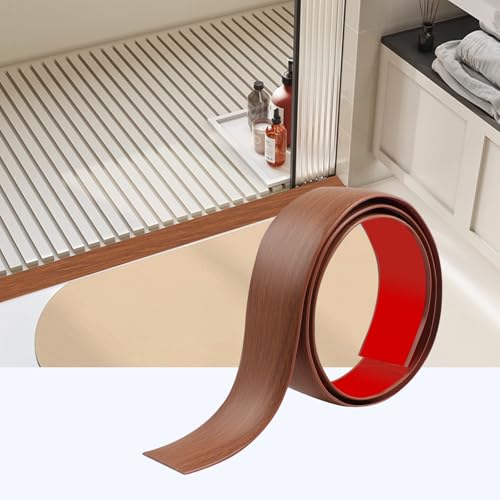 Übergangsprofil Selbstklebend, PVC Bodenleisten Selbstklebend, Türleiste Boden zum Verbinden Von Bodenfugen, Teppichschwellenübergängen, Bodenfliesen (Thailändisches Teakholz, 100cm*5cm) von ZTVOWTO