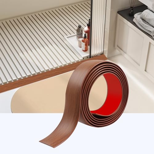 Übergangsprofil Selbstklebend, PVC Bodenleisten Selbstklebend, Türleiste Boden zum Verbinden Von Bodenfugen, Teppichschwellenübergängen, Bodenfliesen (Thailändisches Teakholz, 200cm*5cm) von ZTVOWTO