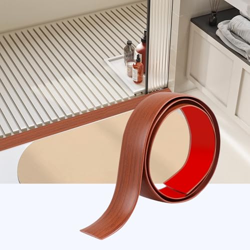 Übergangsprofil Selbstklebend, PVC Bodenleisten Selbstklebend, Türleiste Boden zum Verbinden Von Bodenfugen, Teppichschwellenübergängen, Bodenfliesen (Walnuss, 100cm*4cm) von ZTVOWTO
