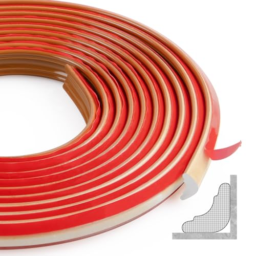 ZTVOWTO 300cm TPE Dreikant Wandleisten, Eckleiste Selbstklebend, Flexible Deckenleisten Selbstklebend für Wandkanten, Küchenarbeitsplatten, Fliesenkanten, Deckenabschlüsse(12 * 9 mm,Braun) von ZTVOWTO