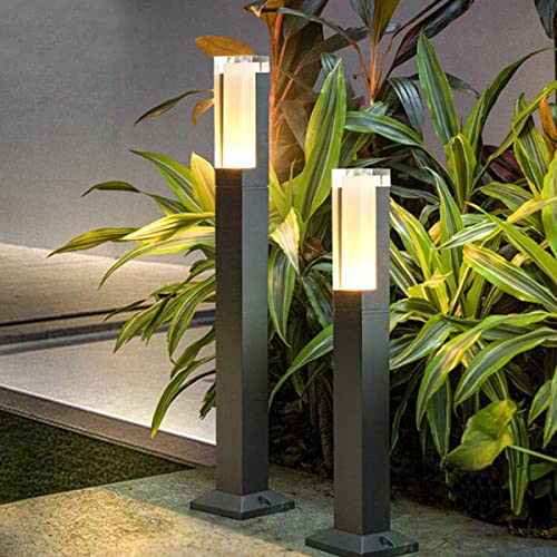 ZTWLEED 2Stück LED Wegeleuchten Außen 6W,Aussenleuchte Stehlampe 3000K Warmweiß 60CM IP65 Wasserdichte Gartenleuchten mit Strom AC220V,Schwarz LED Gartenlampe für Garten Terrasse Garage von ZTWLEED