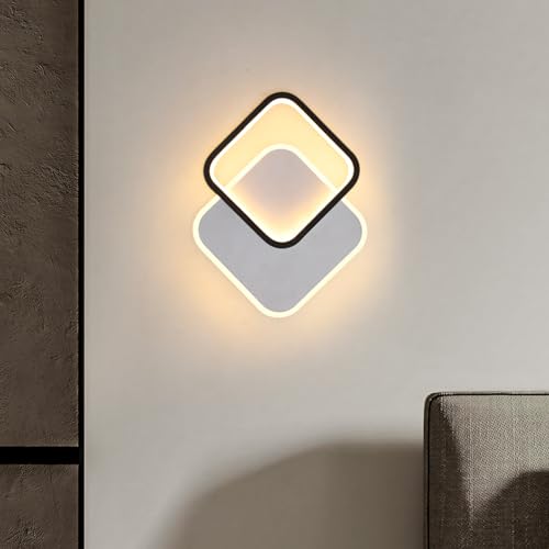 ZTWLEED LED Wandleuchte Innen,29W Wandlampe Innen，3000K/4000K/6000K Dreifarbig Verstellbare Wandleuchte，Moderne Quadratische LED-Wandleuchte aus Acryl für Schlafzimmer, Wohnzimmer, Treppen von ZTWLEED