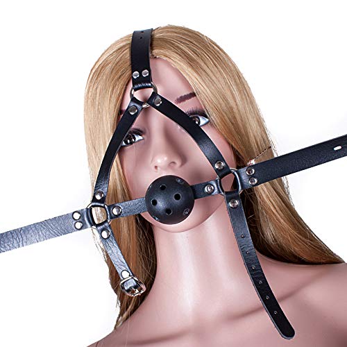 BDSM Mundknebel Extrem Knebel Ball Mund Bondage SM Ball Gag Mit Schloss Einstellbar Mouth Gag Fetish Mundknebel Für Frauen Mund Sexspielzeug Für Paare Sexspiele,M,Black von ZTWSAQ