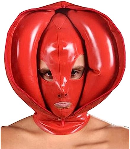 Halloween Aufblasbare Latexmaske Kopfbedeckung Fetisch Kostüm Kopfbedeckung Skinny BDSM Sex Extreme Maske Gummimaske SM Sexspielzeug Aufblasbare Kopfmaske,2XL,Red von ZTWSAQ
