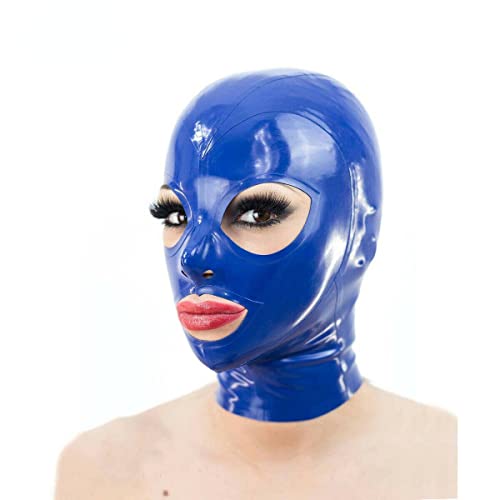 Sexy Kopfbedeckung Aus Latex Latexmaske Cosplay Mit Reißverschluss Sex-Maske Partyfetisch Latexmaske Sexspielzeug Geeignet Für Paarspiele,S,Blue von ZTWSAQ