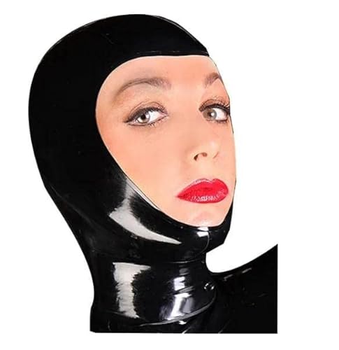 ZTWSAQ Halloween Maske Sm Maske Latexmaske Cosplay Kopfbedeckung Fetisch Party Kostüm Haube Sexmaske Halböffnung Latex Maske Sm Frau Paar Sexspielzeug,S,Black von ZTWSAQ