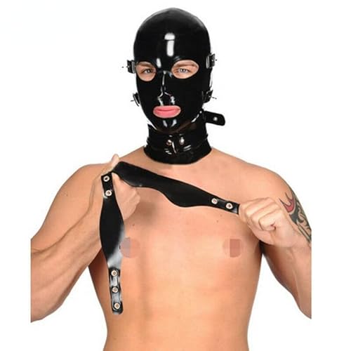 ZTWSAQ Vollkopfmaske Schwarze Maske Bondage Maske Augenmaske SM Maske Erotischer Sklave Gefesselt Geeignet Für Männer Extrem Masturbation Sexspielzeug,M,Black von ZTWSAQ