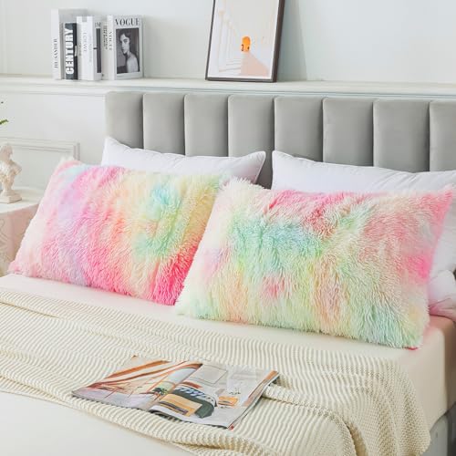 ZTYROLJ 2er Set Kissenbezug 40x80 cm,Microfiber Ultra Weich Kissenbezug mit Reißverschluss, Atmungsaktiv Resistent Quasten Kissenbezug 40x80 für Bettwäsche Sofa von ZTYROLJ