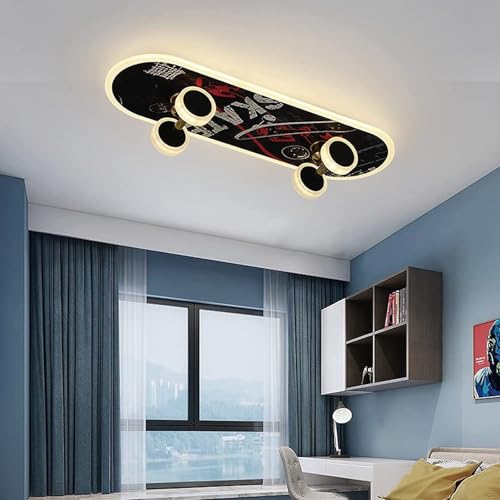 ZTZBFGM E, Kinderlampe Moderne Cartoon Skateboard 32W Deckenleuchte LED Deckenleuchte, Acryl Kronleuchter Jungen Mädchen Schlafzimmer Deckenlicht Innenbeleuchtung ZTZBFGM E, Kinderlampe Moderne Cartoon Skateboard 32W Deckenleuchte LED Deckenleuchte, Acryl Kronleuchter Jungen Mädchen Schlafzimmer Deckenlicht Innenbeleuchtung von ZTZBFGM