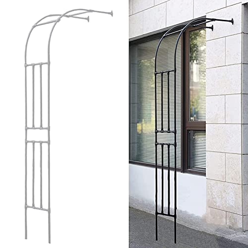 ZTZBFGM Weiß,0.6 x 2.4 m, Rosenbogen Halbbogen, Rosenhalbbogen Garten Torbogen Metall Rosenbögen, Metall Torbogen Wetterfeste Rankhilfe Stützgitterbogen Torbogen Hochzeitsdekoration von ZTZBFGM