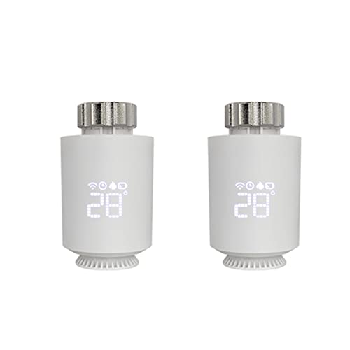 ZTZBFGM Zigbee Smart Home Heizkörperthermostat Mit 3 Adapter WLAN Digitaler Thermostat TRV Zentralheizungssystem Zubehör,Für Tuya Und Alexa,Google Home,2 stücke von ZTZBFGM