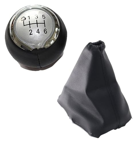 ZTZHVNVGK Manuell Schaltknauf Kompatibel mit TOYOTA Kompatibel mit AURIS 2007-2011 5 6 Geschwindigkeit Auto Shift Schaltknauf Hebel Gaitor Boot Abdeckung(6 Speed Silver Set) von ZTZHVNVGK