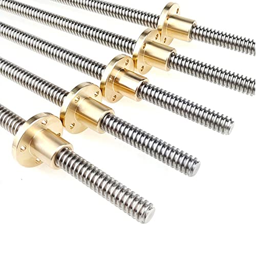 1 Stück T10-Leitspindel for 3D-Drucker, Steigung 2 mm, 2 mm T-Typ-Schraubenstange, Länge 100–1000 mm, Trapezschrauben mit Mutter(900MM With Nut) von ZTZTZ