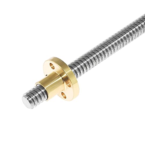 1 Stück T8-Gewindespindel, 3D-Druckerteile, Steigung 4 mm, Länge 2 mm, 100–1000 mm, Trapezgewindespindeln aus Edelstahl mit Messingmutter(800mm) von ZTZTZ
